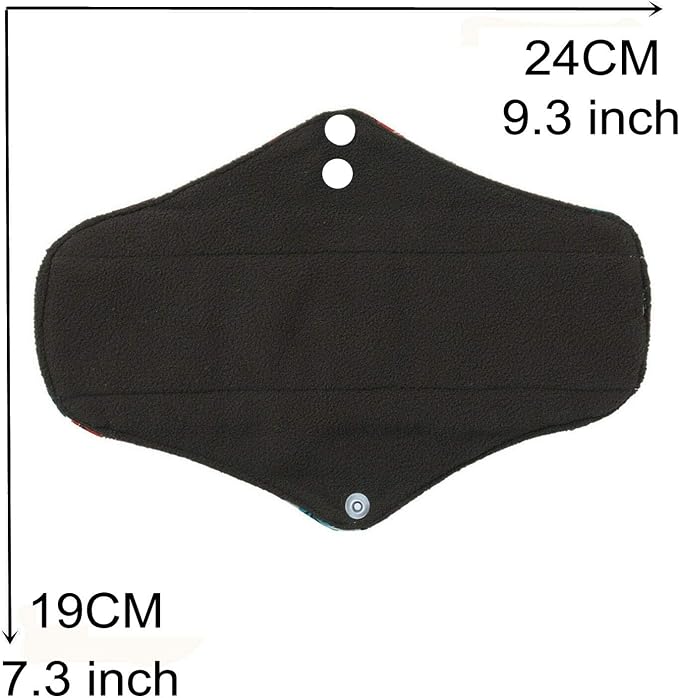 7PCS Pack Reusable Menstrual Pads Including 6PCS Cloth Sanitary Pads Mama Cloth Pad + 1PC Mini Wet Bag