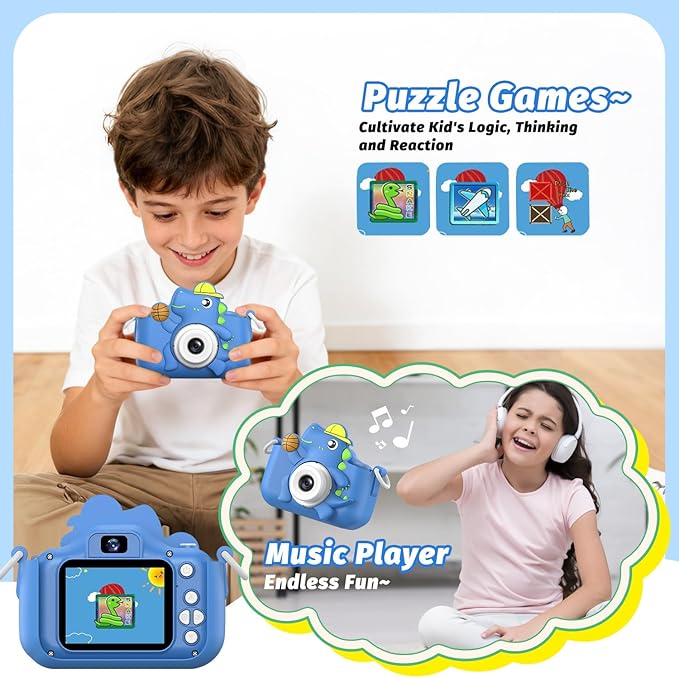 Kids Camera Toy, masterbee Children Age 3-12, Christmas/Birthday Gifts for Girls, 1080P HD Video, Gift for 3 4 5 6 7 8 9 10 11 12 Year Old Girl Blue