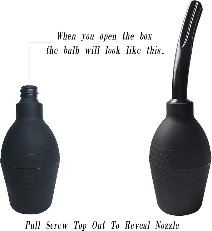 Abyclean 2 Pack Anal Douche Enema Bulb Vaginal Douche Enema Cleaner for Women’s or Man’s Health (310ml Black)