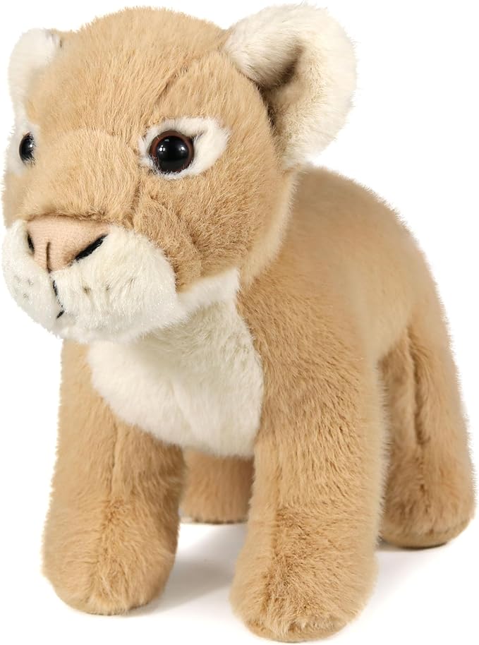 Ice King Bear Realistic Lion Cub Plush Toy - Lifelike Stuffed Animal with Soft Fur, 8 Inches Standing Plushie for Kids, Home Decor, and Collectors