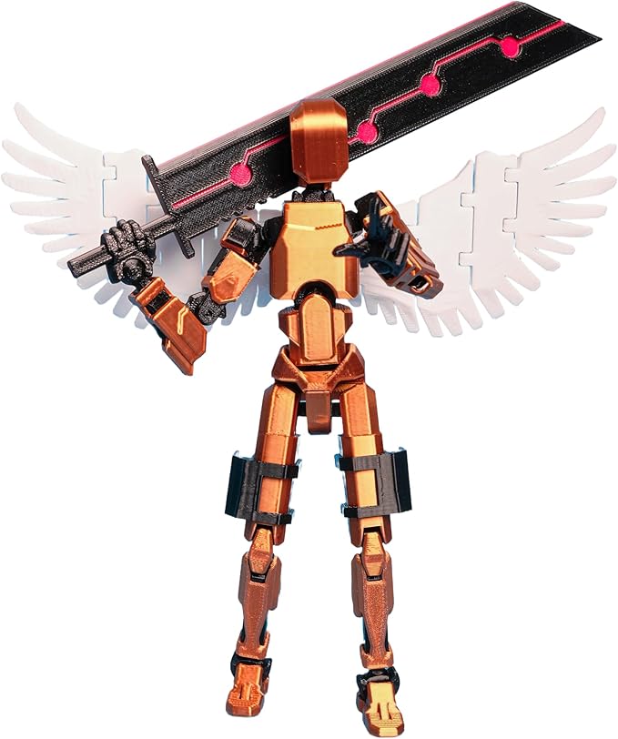 (Assembly Completed Dummy 20 Action Figure, 8.1 inches， Strong Magnetic Accessories， 8 Types of Weapons 3D Printed Robot Multi-Jointed Movable, Spider Ninja Series (Bright Copper)