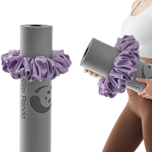 Slim Panda Yoga Mat Scrunchie,Style & Cute Mat Holder,Stretchable Velvet Fabric Fit All Standard Yoga Mats (mat not included)