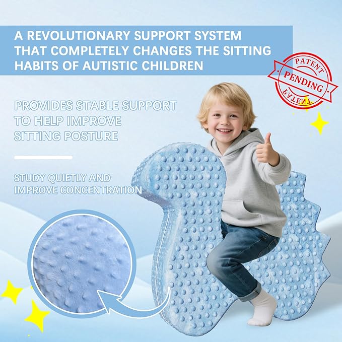 Sensory Soft Squeeze seat, Sensory Chairs specifically Designed for Children with Sensory Needs,Ball Shape enhances Sensory Experience，Providing Gentle Squeeze Embrace, Washable Cover,Blue