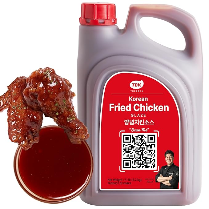 TBK THEBORN Korean Fried Chicken Glaze, Sweet & Spicy Sauce 3.2kg | Ready-to-use glaze with a bold Korean-style sweet and spicy flavor for fried chicken, wings and tenders