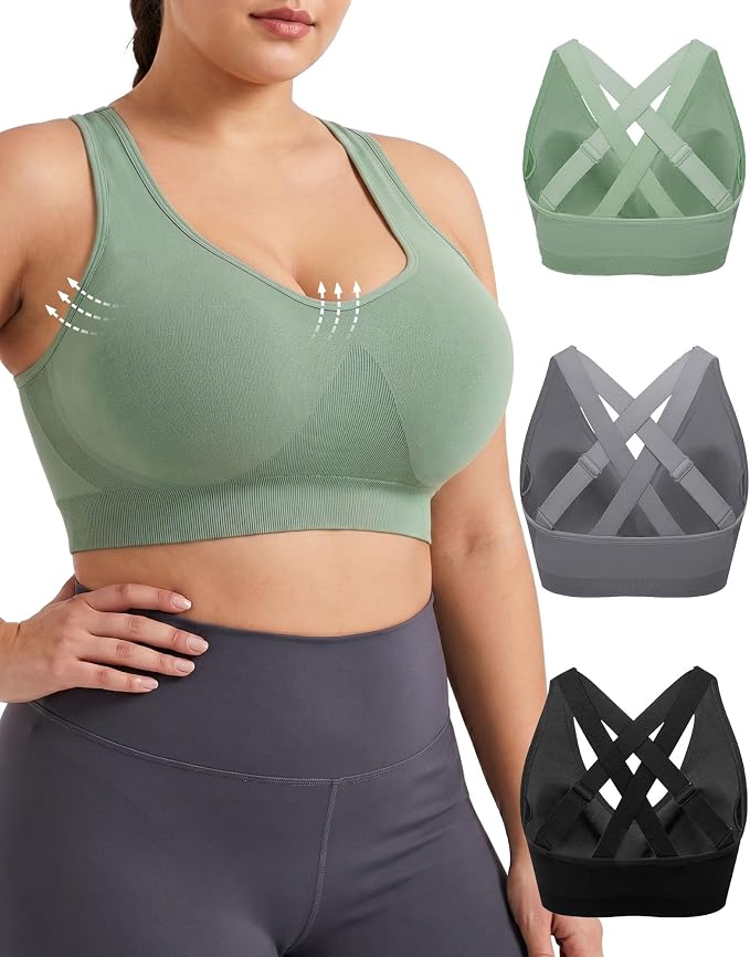 FITTIN Adjustable Sports Bra for Large-Bust: Adjust Support for Workout | No More Settling Dial in Your Perfect Fit Full Coverage No Spillage for Gym & Yoga - for C–DDD Cup Plus Size Large Bust Women