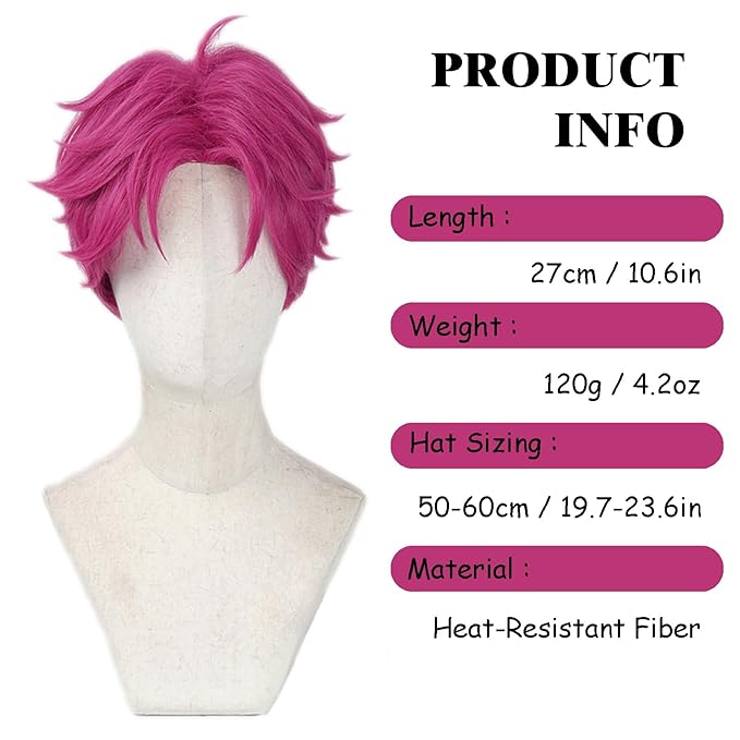Pink Kp Group Dance Wig Halloween Costume Hair Cover for Parties Stage Performances（Pink）