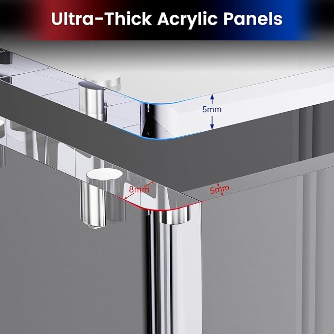 ETB Protector Case 3-Pack, 8mm + 5mm Clear Acrylic Display Boxes with Strong Magnetic Lids, Moisture-Resistant Sturdy Storage & Display, Compatible with Elite Trainer Box (Box Not Included)