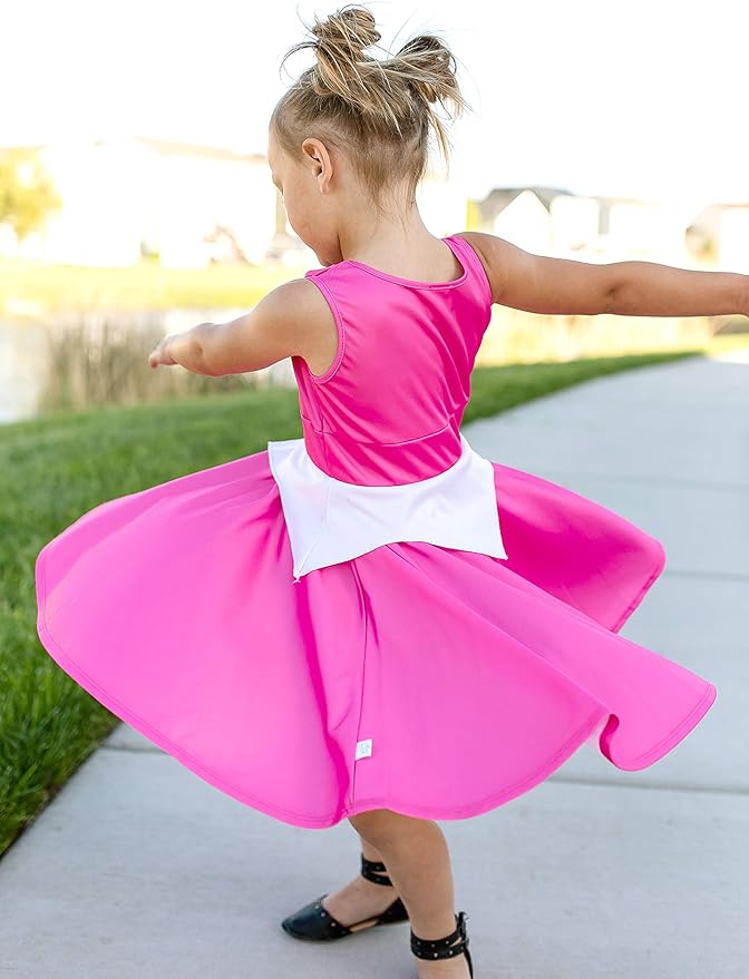 Little Adventures Pink Princess Twirl Dress - Girls (1-12) - Dress - COSTUME OUTFIT - Sleeping Beauty - Machine Washable