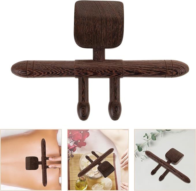 Holibanna Neck and Back Massager for Relaxing Muscle Handheld Wooden for Acupuncture Massage, Lightweight and Easy to Store Wood Massaging Tool for Families and Friends