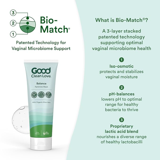 Good Clean Love Balance Feminine Wash, Gentle, pH-Balanced, 8 Oz (2-Pack) | Ph-Balanced Vaginal Cleanser With Natural Ingredients. Gentle Feminine Care. Reduces Vaginal Dryness & Odor