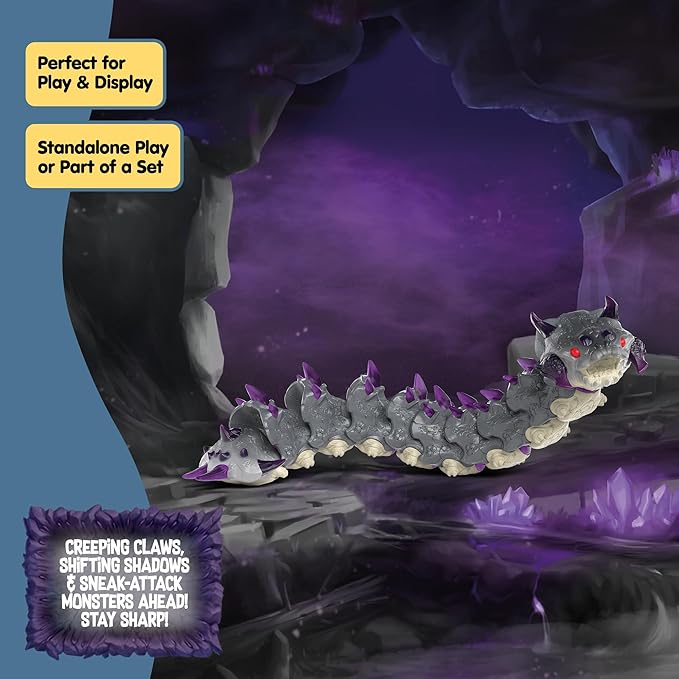 Schleich Eldrador Creatures - Big, 10" Shadow Worm. Cool Movable Action Figure for Boys and Girls. Fun, Imaginative Play Figurine. Durable, Fantasy Animal Beast Monster Toys for Kids Ages 7+, 70830