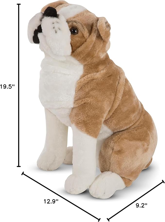 Melissa & Doug Giant English Bulldog - Lifelike Stuffed Animal (Nearly 2 feet Tall)