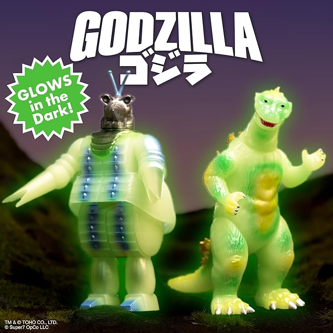 Super7 Toho Godzilla '55 (Glow in The Dark) Reaction Figure - 3.75" Toho Godzilla Action Figure Classic Monster Movie Collectibles and Retro Toys