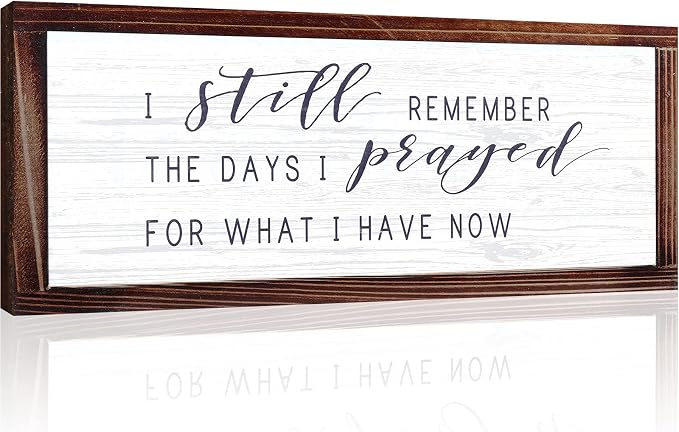 Jetec I Still Remember The Days I Prayed Rustic Wood Sign | Christian Inspirational Quote, Vintage Farmhouse Wall Decor, Wooden Plaque for Home Living Room Garden