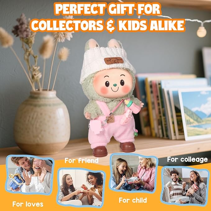 AICase for 17cm Doll Clothes/Outfit,Clothing Set for 17cm Doll,3 Piece Set Hat Clothing,Boys and Girls Stylish Adorable Clothes Accessories _Pink-16