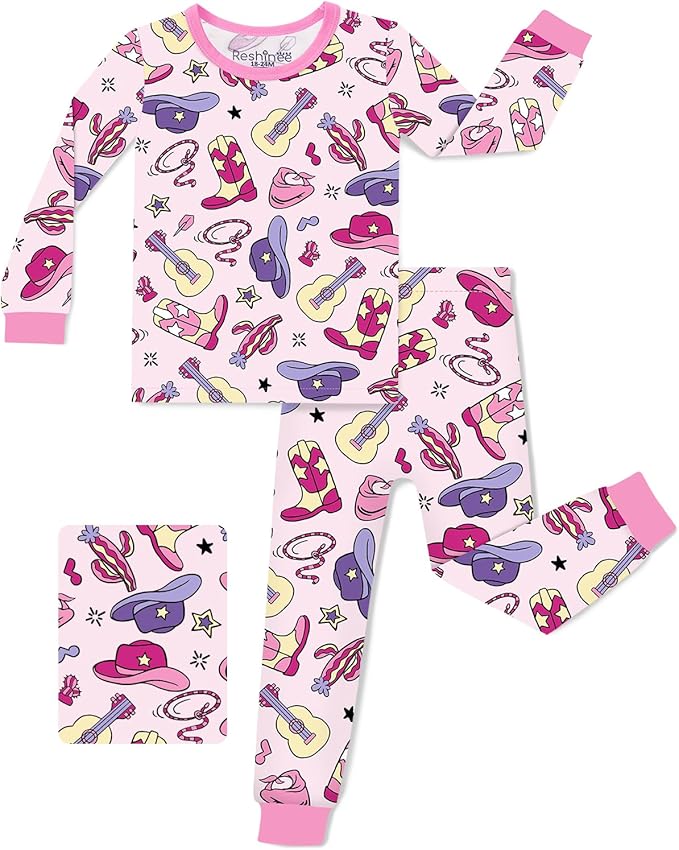 Bamboo Viscose Toddler Girls Kids Pajamas Unicorn Mermaid Pjs Long Sleeve Snug fit 12M-8Y 2pcs Soft Jammies