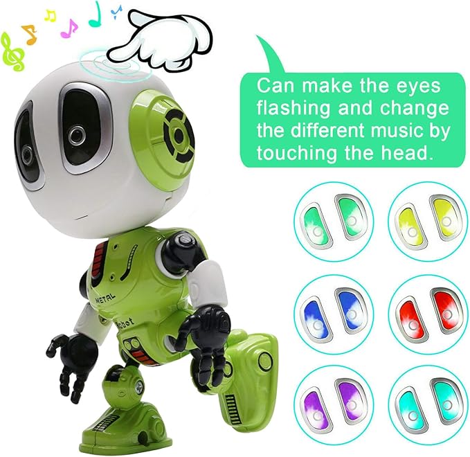 Talking Robot for Kids Toy - Mini Robot Toys That Repeats What You Say, Robots Toys for 4 5 6 Year Old Girls and Boys, Stocking Stuffers for Boys and Girls (Green)
