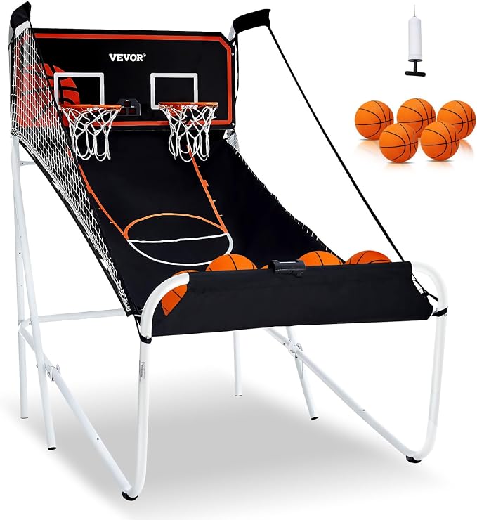 VEVOR Basketball Arcade Game Indoor, 2 Player Indoor Basketball Game, Home Dual Sport with 8 Game Modes, Electronic Scoreboard, and Inflation Pump,Adults