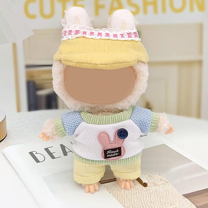 17cm Doll Clothes Set (No Doll) –5-Pack Handmade Outfits with Accessories for 6.7” Dolls, Premium Cotton Clothing with Gift-Ready Packaging, Perfect for Dress-Up and Collectors (FH3, 5)