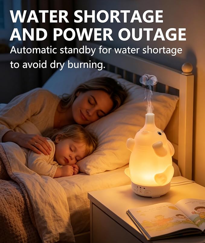 Mor Jellyfish Diffuser, Cute Ultrasonic Essential Oil Diffuser & Humidifier with Colorful Lights, Remote Control, Quiet Aromatherapy Diffuser for Bedroom Home Office Decor