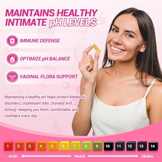 Her Juicy Feminine Probiotics Gummies | Womens Probiotic Slippery Elm, Probiotics for Women | Healthy Odor, pH Balance, Vaginal Health & Flora Support - 60 Pineapple Gummies