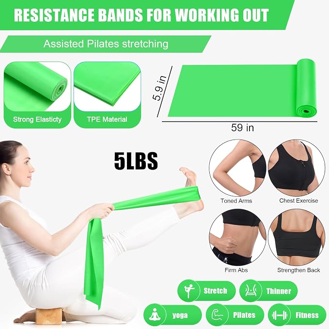 Silipull 10 Pcs Pilates Ring Blocks Set for Women Home Yoga Equipment Accessories Pilates Ring Circle and Ball Workouts Gift Include Ball Yoga Circle Resistance Bands Block Straps Gym Bag