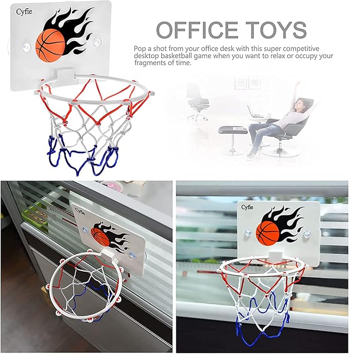 Cyfie Basketball Hoop Toddler, 2 Pack Kids Bathtub Bath Toys for Bathroom Bedroom, Suction Cup Basketball Hoop with 8 Balls for Boys Girls