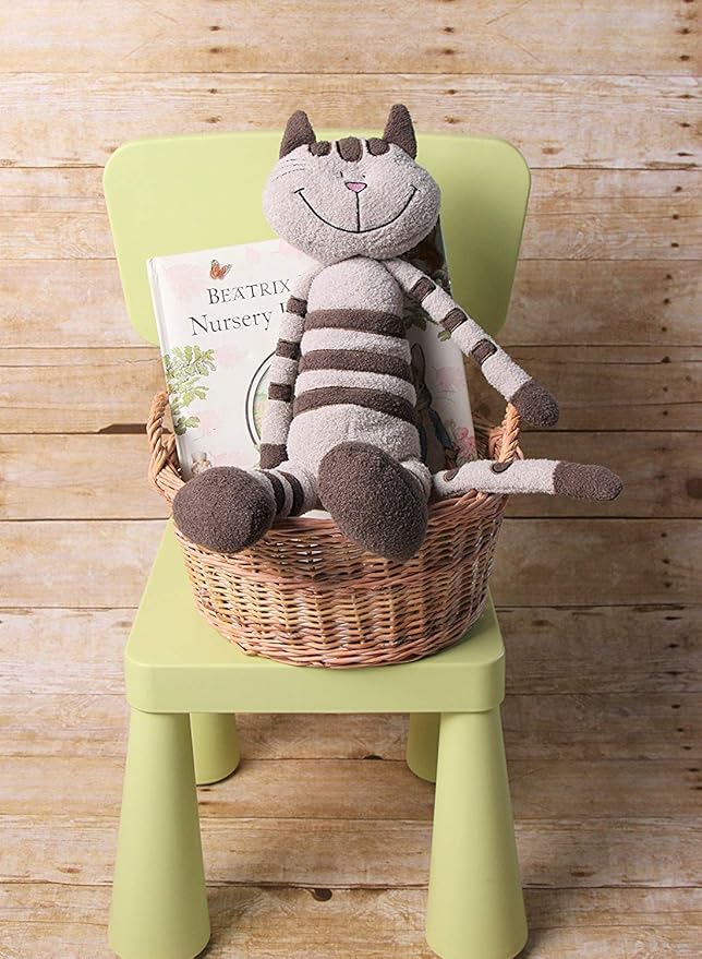 Plush Sitting Taupe Striped Calico Cat, 15"