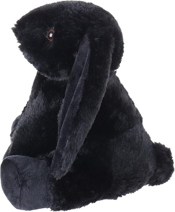 Apricot Lamb Toys Plush Bunny Rabbit Stuffed Animal with Fluffy Soft Ears (Black, Small-8")