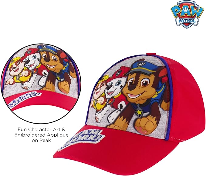 Nickelodeon Boys Baseball Cap, Paw Patrol Marshall Adjustable Toddler Hat, Ages 2-4 Or Boy Hats for Kids Ages 4-7