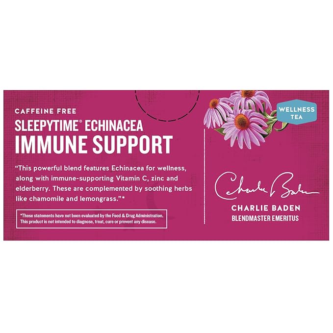 Celestial Seasonings Sleepytime Wellness Echinacea Immune Boost, Caffeine Free, 20 Tea Bags Box (Pack of 2)