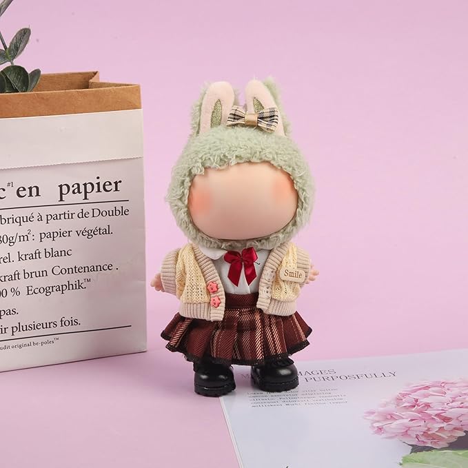 Clothes Fit for 17CM Doll, Fashion Doll Clothes Outfit Set Cute Theme Designer Toys Dress Accessories for Collector Fans Display (Uniform Set)