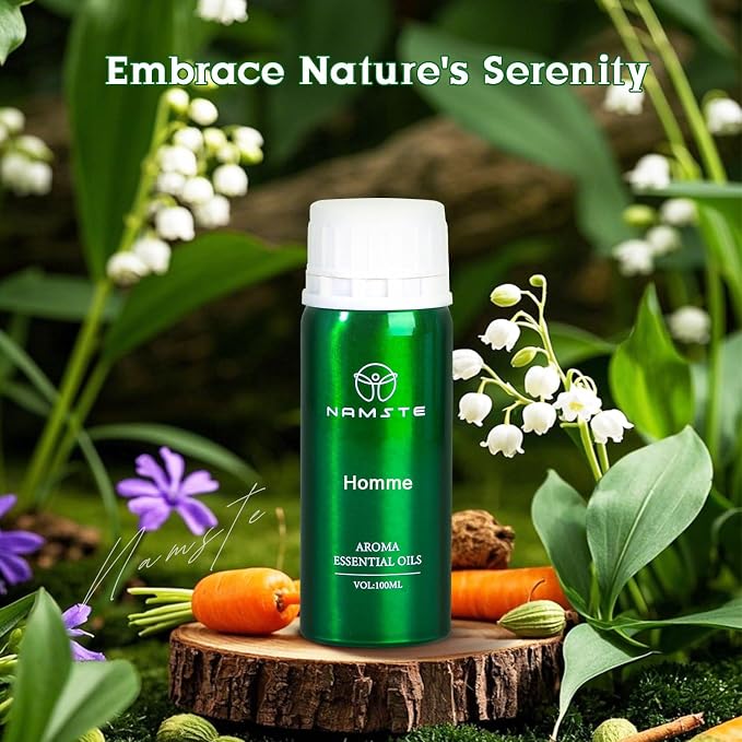 Home Essential Oils for Diffusers - Men - 3.38 Fl Oz | Waterless Essential Oil - Lavender,Vetiver,Sage, Cocoa, Leather Scent, Long Lasting Aroma for Spa, Office & Home Humidifiers