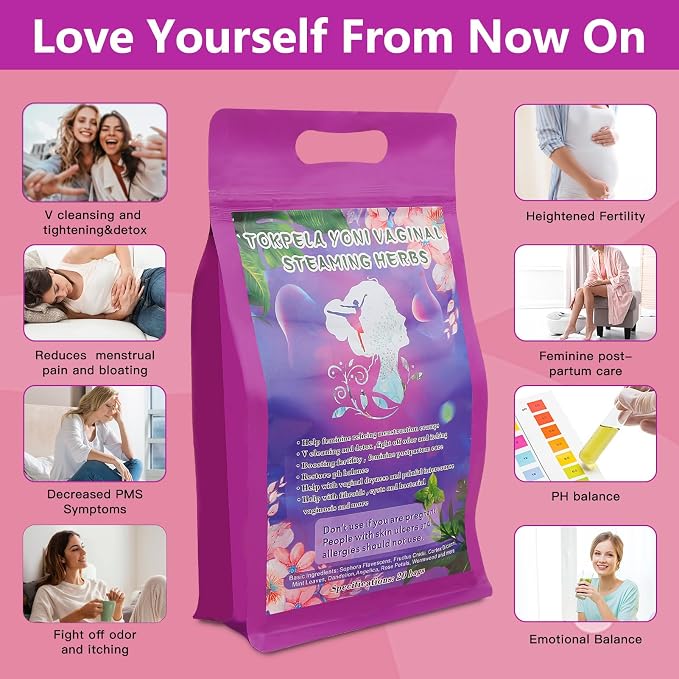 TOKPELA Yoni Herbs for Cleansing, 100% Organic V Steaming Herbs（Filter Bag Packaging), Yoni Kit, V Steam Herbs Tone & Rejuvenate for Women - V Cleansing，Ph Balance（20 Steams）