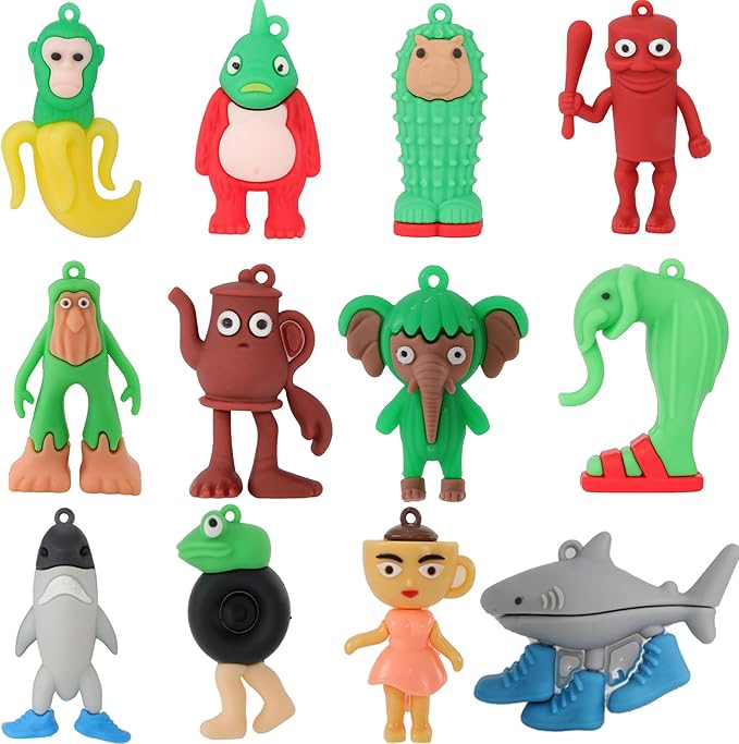 JDF® 12PCS Italian Brainrot Toys, Tralalero Tralala Action Figure, Brainrot Meme Shark Figures Toys 2.5in, Funny Animals, Unique Key Chain Decor Gifts for Fans Office Room Figurine Decorations Doll