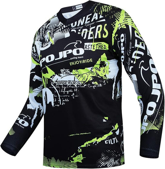Youth Dirt Bike Jersey Kids Motocross Shirts for Boys Off Roading Long Sleeve Cycling Jerseys Childs Mountain Bicycle Shirt