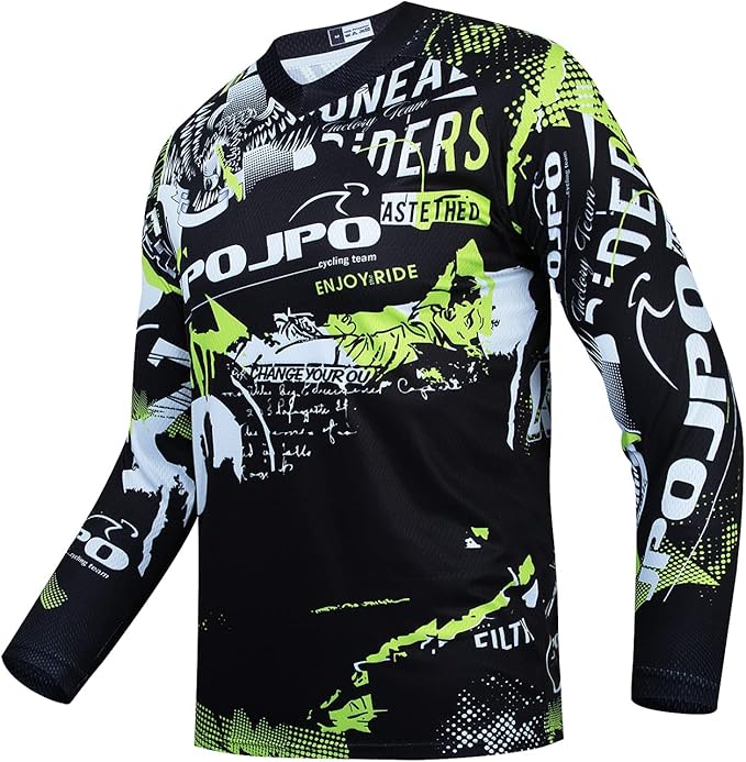 Boy Girl Cycling Jersey Kids Mountain Bike Motocross Long Sleeve Shirt Biking Tops 4-14 Years