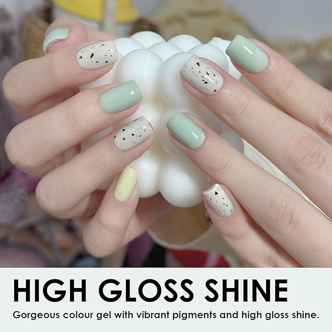 NovaCharm White Nail Polish - Glitter White Nail Polish with Sequins - Air Dry Quick Confetti Pop Holographic Nail Varnish - Chip Resistant Fingernail Polish Gel for Women Manicure DIY
