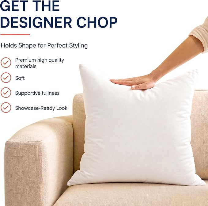 Foamily Couch Pillows Inserts 12x20 (Set of 2) Premium Decorative Pillows for Couch, Bed & Living Room, Soft Fluffy Throw Pillow Inserts for Home Décor