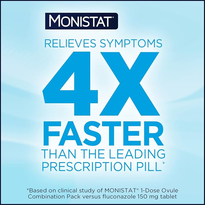 Monistat 1-Day Yeast Infection Treatment for Women, 1 Pre-Filled Tioconazole Cream Applicator, Fast-Acting Relief for Vaginal Itching