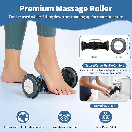 comness Plantar Fasciitis Relief Kit – Foot Stretcher and Foot Massager Roller, Stretch and Roll Routine for Heel Pain,Arch Pain, Simple At-Home Daily Foot Care