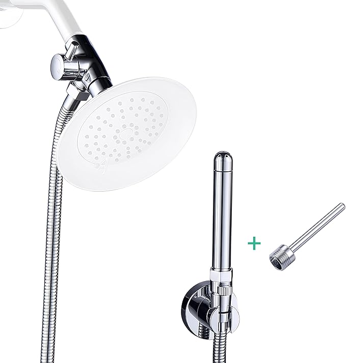 Shower Enema System with 100 Inches Hose, Diverter, Water Control Valve for Men and Women Portable Cleaning, Enema Nozzle Kit Cleaner Attachment (Polished Chrome)