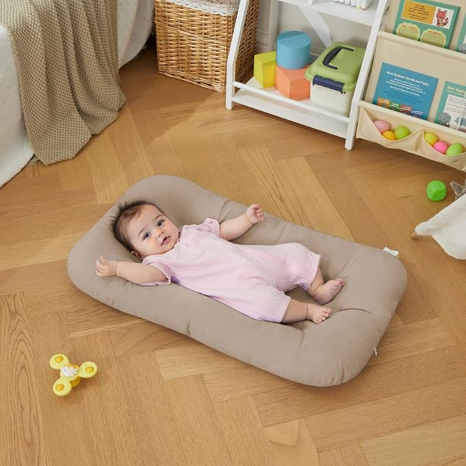 Baby Lounger for Infants Babies 0-12 Months, Bionic Organic Lounger, Soft Cotton Breathable Infant Floor Seats & Loungers for Newborn Baby Shower Gifts