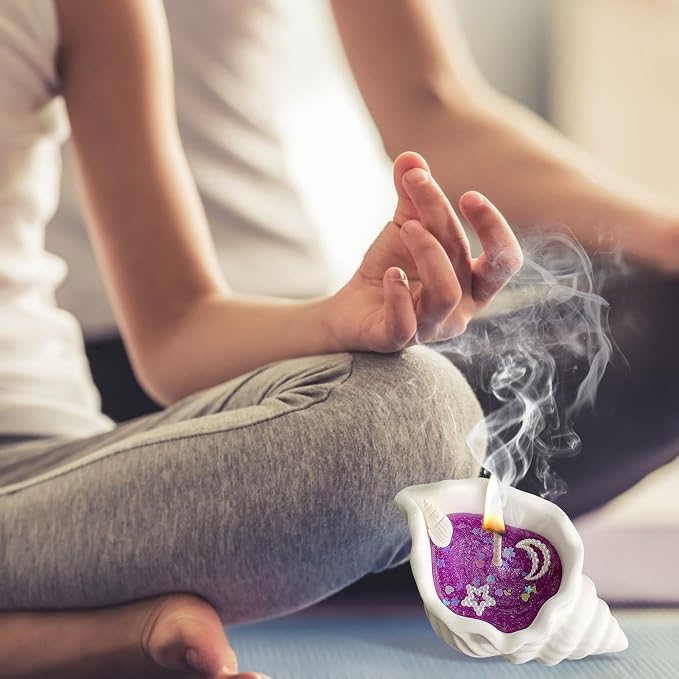 Conch Shell Candle - Handmade Conch Candle | Aromatherapy Stress Relief Candles | Natural Scented Soys Wax Candles | Long Burn Time Sandalwood Aromatherapy Candles for Home Bathroom Decor