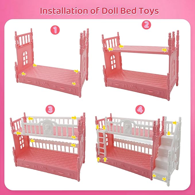6 Pcs Adorable Mini Baby Dolls with Cute Animal Outfits & bunk Bed , Realistic Mini Babies & Dolls for Endless Fun(Style C)