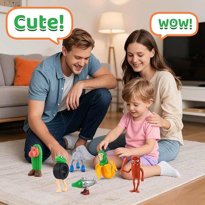8PCS Italian Action Figure，Brainrot Meme Shark Figures Toys，Animals Figurine Doll Gifts for Fans