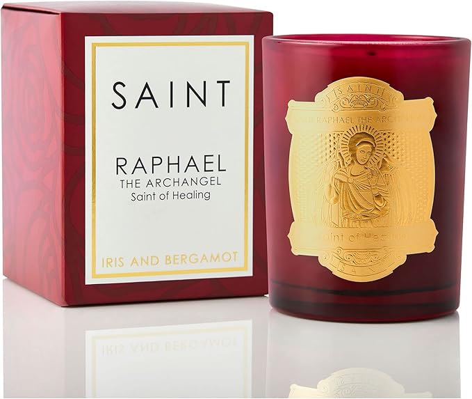 SAINT Raphael The Archangel Scented Candle with Prayer and Prayer Coin | Saint of Healing - Soy Coconut Aromatherapy Candle with 80 Hour Burn Time, Special Edition