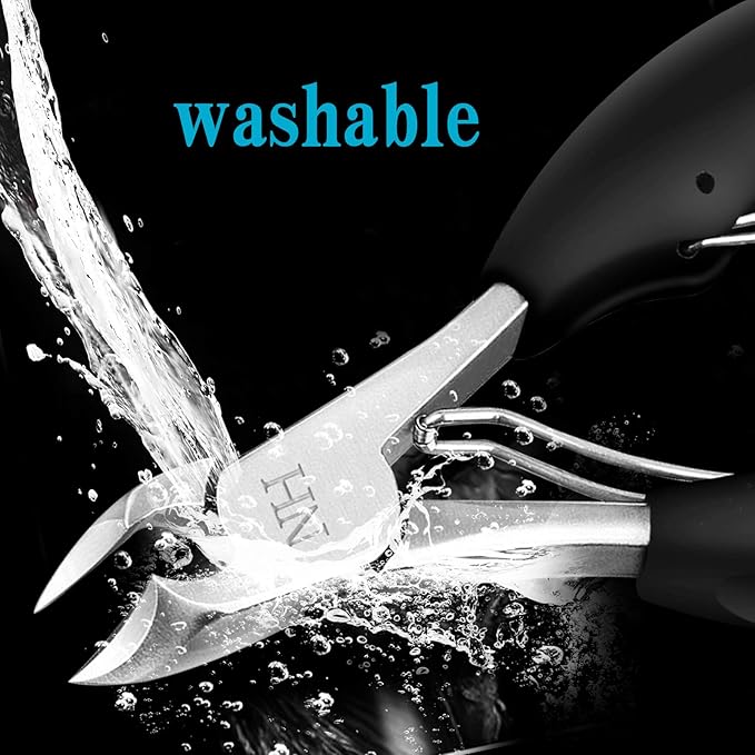 New Huing Podiatrist Toenail Clippers, Professional Thick & Ingrown Toe Nail Clippers for Men & Seniors,Pedicure Clippers Toenail Cutters, Super Sharp Curved Blade Grooming Tool