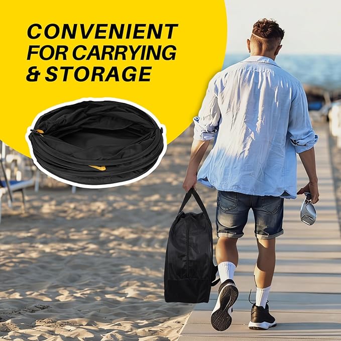 Disc Golf Basket Set with 2 Flying Discs | Foldable Backyard & Beach Toss Game for Adults | All-Weather Outdoor Games with Carry Bag | Perfect for Lawn, Tailgating & Camping Games
