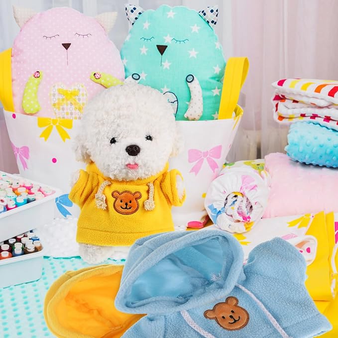Toyvian Stuffed Bear Clothes Toy Clothes for Dolls - Plush Toy Bear Sweater Outfits - Plush Bear Dolls Hoodie 3PCS - 2 Bear Hoodies and 1 Bear Sweater for Crafts
